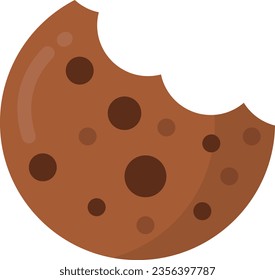 Vector illustration of cute chocolate cookie. Patisserie and confectionery. Sweets.