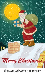 Vector illustration, cute Christmas greeting, card concept.