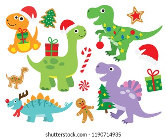 Christmas Dino mascot 8515207 Vector Art at Vecteezy