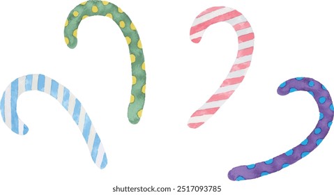 Vector illustration of a cute Christmas stick with watercolor touch