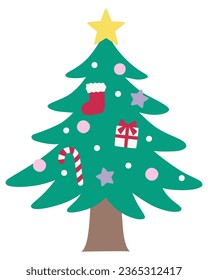 Ilustración vectorial del lindo árbol de navidad