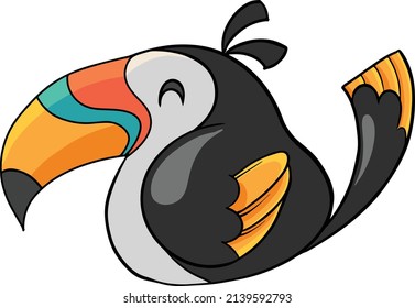 vector illustration of a cute chubby bird