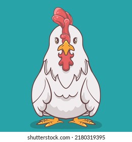 vector illustration of cute chubby chicken