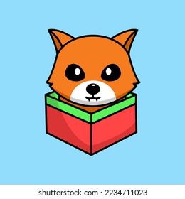 Vector illustration of cute and chubby fox