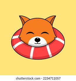 Vector illustration of cute and chubby fox