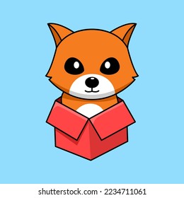 Vector illustration of cute and chubby fox