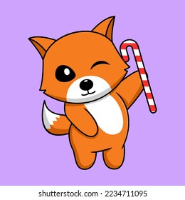 Vector illustration of cute and chubby fox