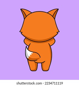 Vector illustration of cute and chubby fox