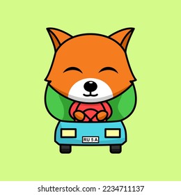 Vector illustration of cute and chubby fox