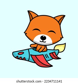 Vector illustration of cute and chubby fox