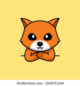Vector illustration of cute and chubby fox