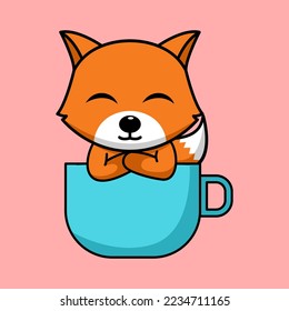Vector illustration of cute and chubby fox