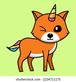 Vector illustration of cute and chubby fox