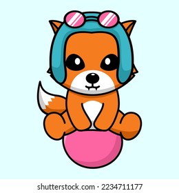 Vector illustration of cute and chubby fox