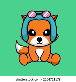 Vector illustration of cute and chubby fox