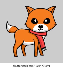 Ilustración vectorial del zorro lindo y chubby