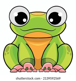 vector illustration cute chubby frog 