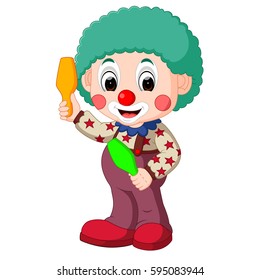 vector illustration of cute clown cartoon