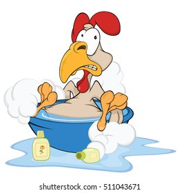 Vector Illustration of a Cute Cockerel. Cartoon Character