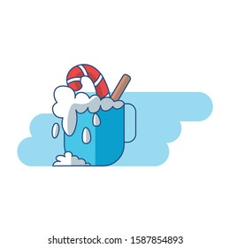 Vector Illustration Of Cute Cocoa Christmas Mug Isolated