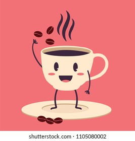 Vector illustration of a cute coffee mug