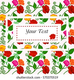 Vector illustration of cute colorful flowers pattern on the background. You can use for greeting cards.