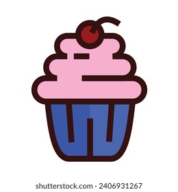 Vektorgrafik des süßen, bunten Eis-Icon-Designs
