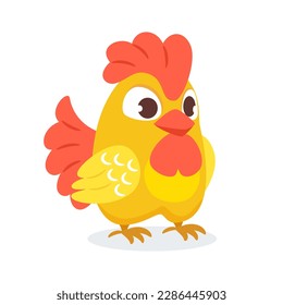 Vector illustration of a cute colorful rooster.