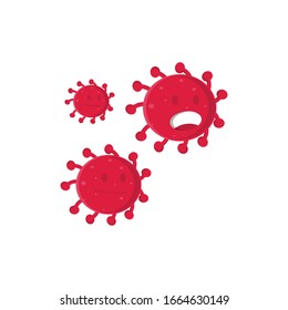vector illustration of a cute corona virus cartoon character