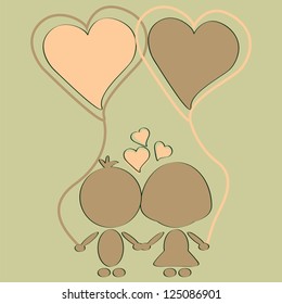 Vector illustration of cute couple in love