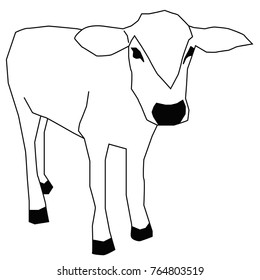 Vector illustration of cute cow