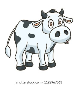 a vector illustration of cute cow cartoon