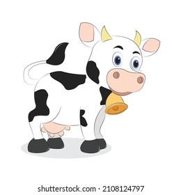 Vector illustration of cute cow cartoon