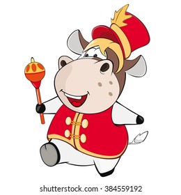 Vector Illustration of a Cute Cow. Cartoon Character