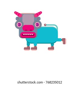 Vector illustration cute cow for logo and icon