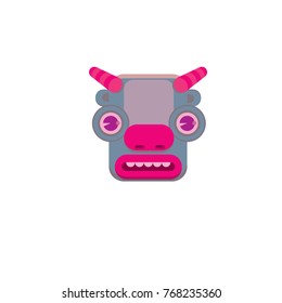 Vector illustration cute cow for logo and icon