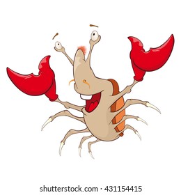 Vector Illustration of a Cute Crab. Cartoon Character 