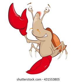 Vector Illustration of a Cute Crab. Cartoon Character 