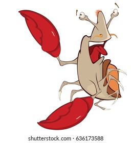 Vector Illustration of a Cute Crab. Cartoon Character 