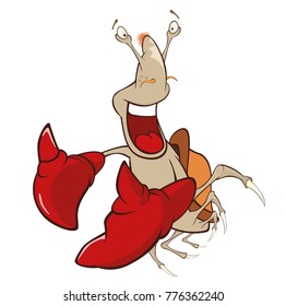 Vector Illustration of a Cute  Crab. Cartoon Character