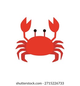 Vector Illustration of Cute Crab Seafood Character