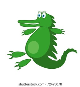 Vector illustration of cute crocodile
