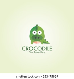 Vector Illustration of Cute Crocodile Cartoon