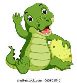 vector illustration of Cute crocodile cartoon