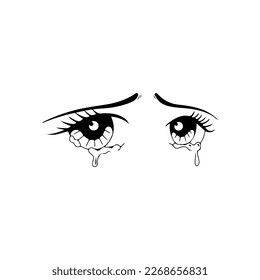 ilustración vectorial de una mujer linda llorando