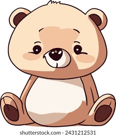 Ilustración vectorial. Lindo osito de peluche en estilo moderno, para la decoración de la pared, tarjeta, diseño de cubierta. Imágenes prediseñadas.