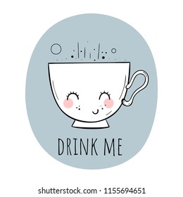 Vector illustration of cute Cup. Scandinavian motives.