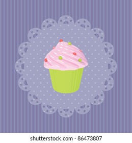 vector illustration with cute cupcake