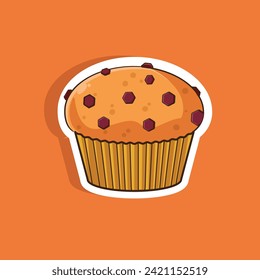 Ilustración vectorial de la pegatina del quequitos lindo 