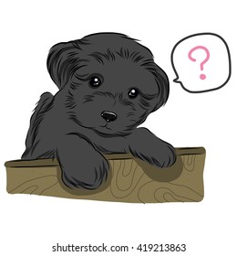 vector illustration of cute cute-puppy-dog cartoon drawing style